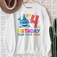Niños My 4Th Birthday Diseño De Tiburón Para Niños Camisa de entrenamiento Regalos para ancianas
