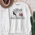 Norwegian Norwegian Ruft Und Ich Muss Los Gray Sweatshirt Geschenke für alte Frauen