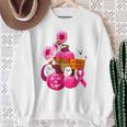 In October We Wear Pink Ghosts & Pumpkins For Breast Cancer Sweatshirt Gifts for Old Women