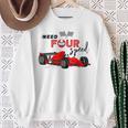 Race Car 4Th Birthday Party Decorations Need 4 Speed Sweatshirt Gifts for Old Women