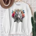 Tigre Flores Ojos Azules Animal Print Arte Tigre Camisa de entrenamiento Regalos para ancianas