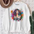 Unordentliches Haar Ist Egal Es Ist Holi Festival Of Colors Sweatshirt Geschenke für alte Frauen