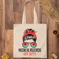 Messy Bun Medical Records Off Duty Sunglasses Beach Sunset Tote Bag