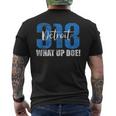 313 Detroit What Up Doe Vintage Hometown Michigan Men's T-shirt Back Print