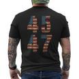 45 47 Trump Mensintage Bandiera Americana Trump 2024 T-shirt da uomo con stampa posteriore