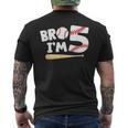 5Th Birthday Boy Bro I'm 5 Year Old Baseball Theme Men's T-shirt Back Print