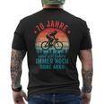 70 Jahre Und Ich Fahre Noch Ohne Akku Fahrradfahrer T-Shirt mit Rückendruck