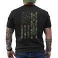 Air Force United States Distressed Camo W Us Flag Men's T-shirt Back Print