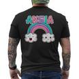Ansia Simpatico Arcobaleno Stile Anime Kawaii Giapponese T-shirt da uomo con stampa posteriore