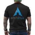 Arch Linux Lover Tagline E Logo Open Source Os T-shirt da uomo con stampa posteriore
