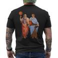 Aristotele E Platone Con Palle Da Basket Per Filosofi T-shirt da uomo con stampa posteriore