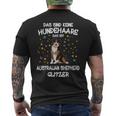 Australian Shepherd Glitter Dog Holder Aussie Dog T-Shirt mit Rückendruck