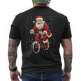 Babbo Natale Equitazione Bicicletta Ciclista Ciclista Pigiama Natale T-shirt da uomo con stampa posteriore