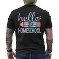 Back To School Hello Homeschool Leopard Tie Dye Pencil Men's T-shirt Back Print