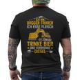 Bagger Ich Esse Fleisch Trinke Bier Underbrenne Diesel T-Shirt mit Rückendruck