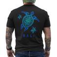 Bali Blu Marino Tribale Tartaruga T-shirt da uomo con stampa posteriore