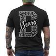 Bears School Sports Fan Team Spirits Mascot Heart Leopard Men's T-shirt Back Print