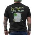 Blood Type Gin Tonic Cocktail Per Baristi T-shirt da uomo con stampa posteriore
