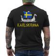 Boat Swedish Flag Swedeniking Ship Karlskrona T-Shirt mit Rückendruck