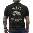 Cacciatore Caccia Cinghiale Keiler Nella Foresta Italiano T-shirt da uomo con stampa posteriore