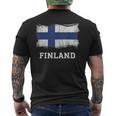 Camisa Retro De La Bandera De Finlandia Grunge Grunge Camiseta Hombre Estampado Espalda