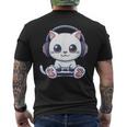 Cat Gaming T-Shirt mit Rückendruck