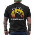 Cat Pew Pew Madafakas Crazy Cat Gun Regali Divertenti T-shirt da uomo con stampa posteriore