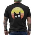 Cat Sunset Sunset Cat Retrointage T-Shirt mit Rückendruck