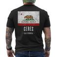 Ceres California Cali City Città Usa Ca Bandiera T-shirt da uomo con stampa posteriore