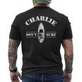 Charlie Non Surf Militareietnam Guerraeterano Film Buff T-shirt da uomo con stampa posteriore