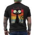 Chat Noir Mignon Chat Marrant Chat Rétro T-shirt imprimé au dos
