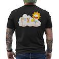 Cherubino Angelo Siesta Colada Nuvole Cielo Celeste T-shirt da uomo con stampa posteriore