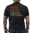 Compleanno Regalointage 1972 Year Man Myth Legend T-shirt da uomo con stampa posteriore
