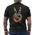 Cool Retro Tie Dye Peace Hand 1960S Hippie Peace Sign Men's T-shirt Back Print