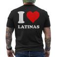 Corazón Rojo I Love Latinas Camiseta Hombre Estampado Espalda