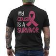 My Cousin Is A Survivor Breast Cancer Support Squad Men's T-shirt Back Print