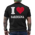 Cuore Rosso Amo Sardegna T-shirt da uomo con stampa posteriore