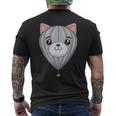 Cute Cat Face Hot Air Balloon Cat Air Balloon Men's T-shirt Back Print