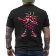 Dabbing Raspberry Pink Raspberry Fruit T-Shirt mit Rückendruck