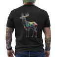 Deer Polygon Opera D'arte Motivo Geometrico Colorato Animale Cervo T-shirt da uomo con stampa posteriore