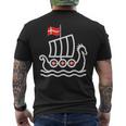 Denmark Flag Dragon Boat Dragon Headiking Ship T-Shirt mit Rückendruck