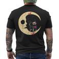 Dia De Los Muertos Cat & Moon Sugar Skull T-Shirt mit Rückendruck