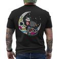 Dia De Los Muertos Cat Moon T-Shirt mit Rückendruck