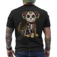 Dia De Los Muertos Skeleton Sugar Skull Dog Day Of The Dead Men's T-shirt Back Print