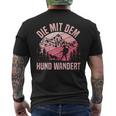 Die Mit Dem Hund Wandert Bergsteiger Berge Dog Lovers T-Shirt mit Rückendruck