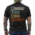 Digga Ich Bin 12 Zwölf Jahre 12Th Birthday Boy Gamer T-Shirt mit Rückendruck