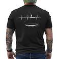 Divertente Pike Fishing Heartbeat Gioco Di Pesca T-shirt da uomo con stampa posteriore