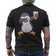 Divertente Pinguino Da Ballo Con Birra In Stile Fumetto T-shirt da uomo con stampa posteriore