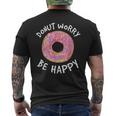 Divertenti Ciambella Donut Worry Be Happy T-shirt da uomo con stampa posteriore