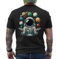 Divertido Astronauta Espacial Malabares Sistema Solar Planetas Niños Camiseta Hombre Estampado Espalda